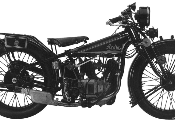 Мотоцикл Ardie (1927) - чертежи, габариты, рисунки