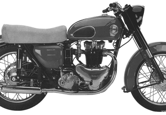 Ariel FH650 Huntmaster motorcycle (1958) - drawings, dimensions, pictures