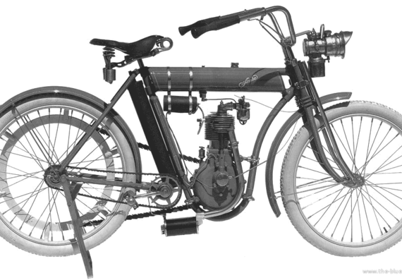 Мотоцикл Armac (1910) - чертежи, габариты, рисунки