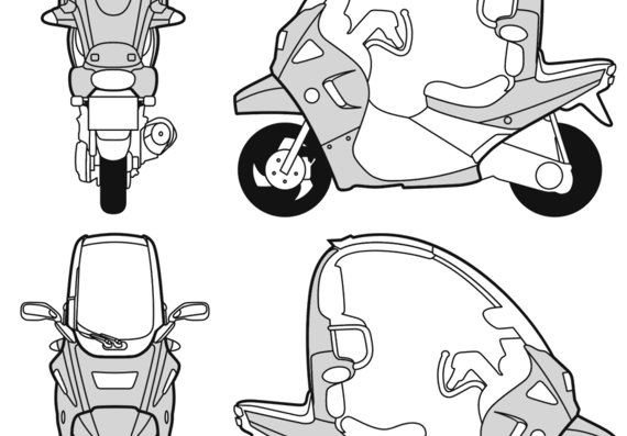 BMW C1 motorcycle - drawings, dimensions, figures