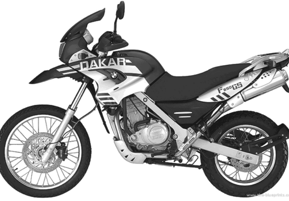 BMW F650GS Dakar motorcycle (2004) - drawings, dimensions, pictures