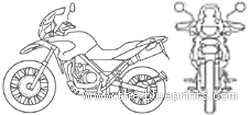 BMW F650GS Dakar motorcycle (2005) - drawings, dimensions, pictures