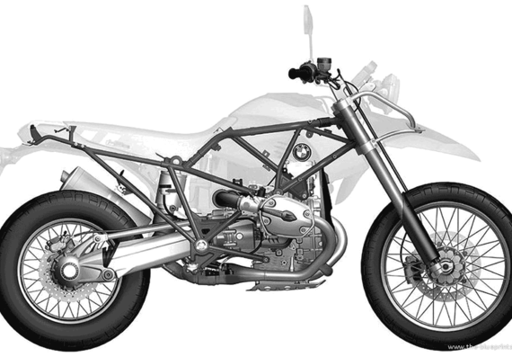 Мотоцикл BMW HP2 naked (2005) - чертежи, габариты, рисунки