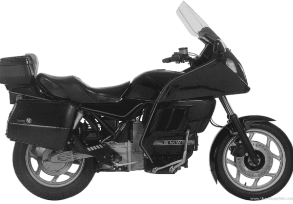 BMW K100LT motorcycle (1987) - drawings, dimensions, figures