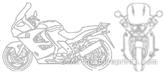 BMW K1200GT motorcycle (2005) - drawings, dimensions, figures