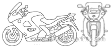 BMW K1200RS motorcycle (2005) - drawings, dimensions, figures
