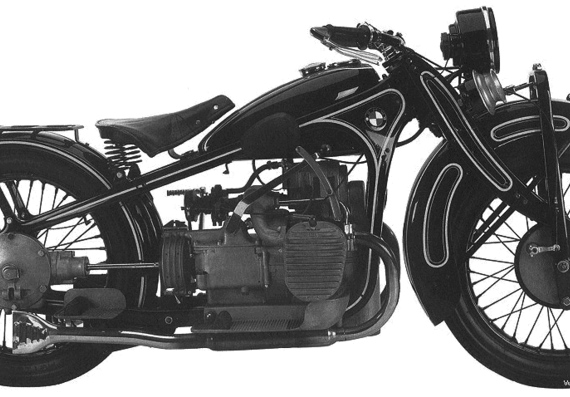 Мотоцикл BMW R11 (1929) - чертежи, габариты, рисунки