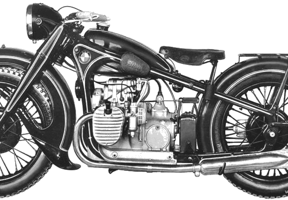 BMW R12 motorcycle - drawings, dimensions, figures