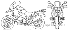 Мотоцикл BMW R1200 GS (2005) - чертежи, габариты, рисунки