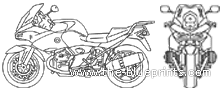 Мотоцикл BMW R1200 ST (2005) - чертежи, габариты, рисунки