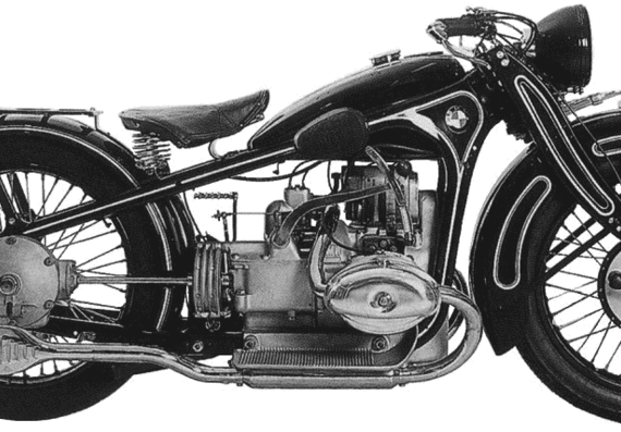 Мотоцикл BMW R16 (1930) - чертежи, габариты, рисунки