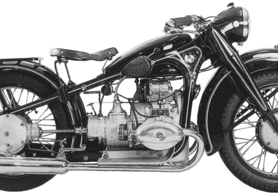 BMW R17 motorcycle (1935) - drawings, dimensions, pictures