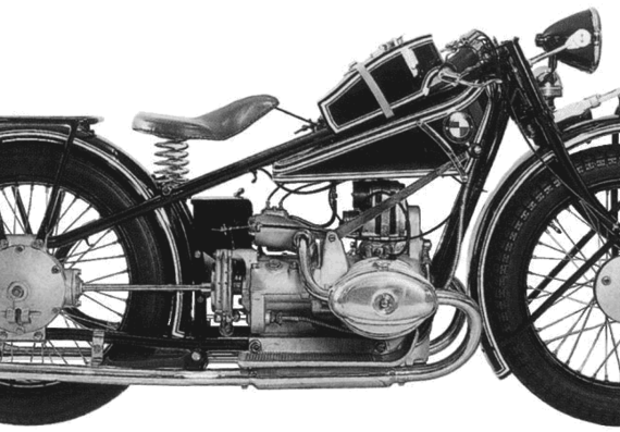 Мотоцикл BMW R47 (1927) - чертежи, габариты, рисунки