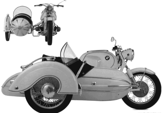BMW R60 motorcycle (1965) - drawings, dimensions, pictures