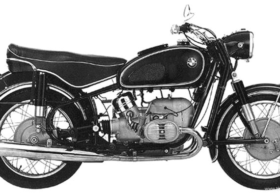 BMW R60 2 motorcycle (1967) - drawings, dimensions, pictures
