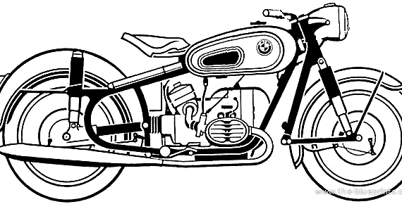 Мотоцикл BMW R62 (1964) - чертежи, габариты, рисунки