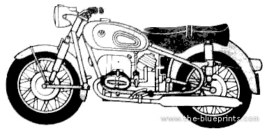 Мотоцикл BMW R69 - чертежи, габариты, рисунки