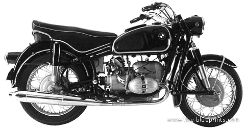 BMW R69S motorcycle (1969) - drawings, dimensions, pictures