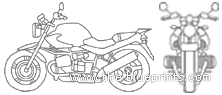 Мотоцикл BMW R850R (2005) - чертежи, габариты, рисунки