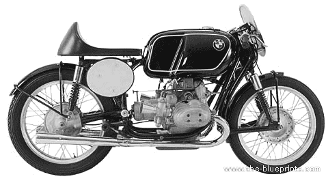 BMW Rennsport 500cc motorcycle (1954) - drawings, dimensions, pictures