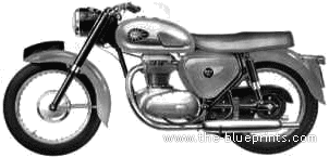 Мотоцикл BSA 500 Star (1962) - чертежи, габариты, рисунки