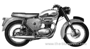Motorcycle BSA 650 (1962) - drawings, dimensions, figures