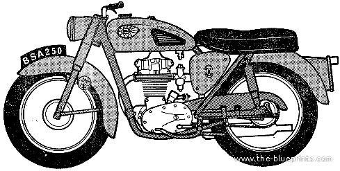 Мотоцикл BSA C15 - чертежи, габариты, рисунки