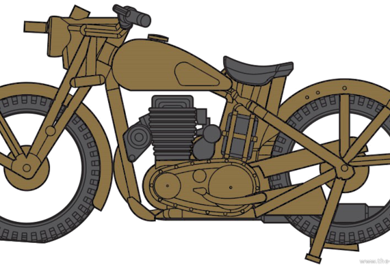 Motorcycle BSA M20 500cc - drawings, dimensions, figures