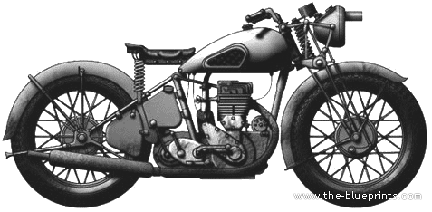 Motorcycle BSA WM-20 500cc (1942) - drawings, dimensions, figures