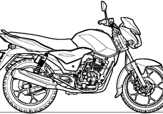 Мотоцикл Bajaj Discover 100M (2013) - чертежи, габариты, рисунки