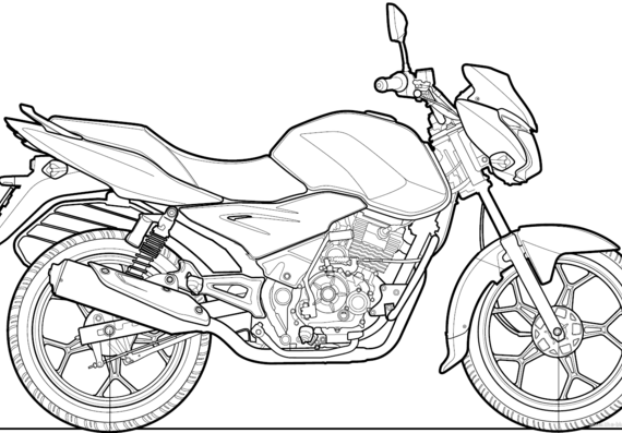 Мотоцикл Bajaj Discover 100T (2013) - чертежи, габариты, рисунки