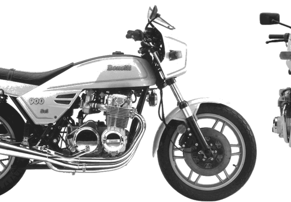Мотоцикл Benelli 99 Sei (1984) - чертежи, габариты, рисунки
