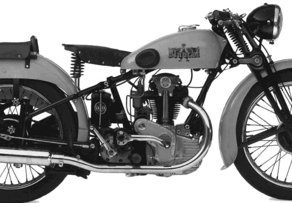 Мотоцикл Bianchi ES250 (1937) - чертежи, габариты, рисунки