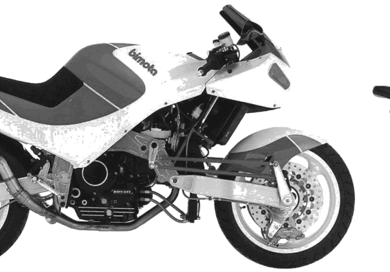 Bimota Tesi 1D motorcycle (1992) - drawings, dimensions, figures
