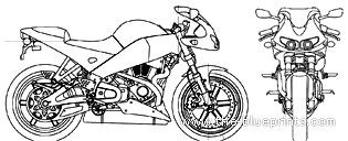 Мотоцикл Buell Firebolt XB12R (2007) - чертежи, габариты, рисунки