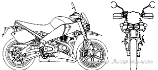 Мотоцикл Buell Lightning XB12STT (2007) - чертежи, габариты, рисунки