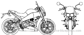 Мотоцикл Buell Lightning XB12Scg (2007) - чертежи, габариты, рисунки