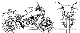 Мотоцикл Buell Lightning XB12Ss (2007) - чертежи, габариты, рисунки