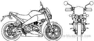 Мотоцикл Buell Lightning XB9SX (2007) - чертежи, габариты, рисунки