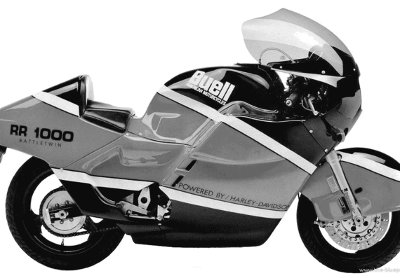 Buell RR1000 Battletwin motorcycle (1987) - drawings, dimensions, pictures