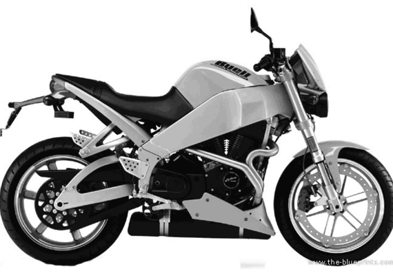 Мотоцикл Buell XB9S Lightning (2003) - чертежи, габариты, рисунки