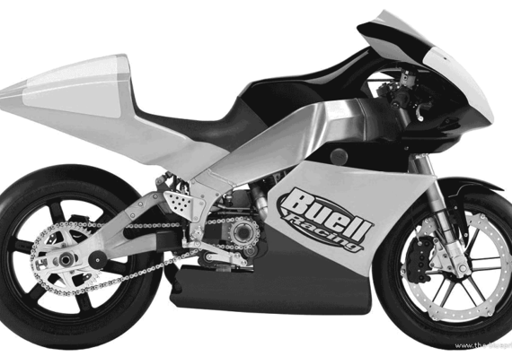 Мотоцикл Buell XBRR (2006) - чертежи, габариты, рисунки