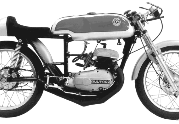 Мотоцикл Bultaco 125 Aire (1961) - чертежи, габариты, рисунки