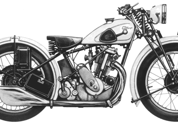 Мотоцикл Calthorpe 350 (1930) - чертежи, габариты, рисунки