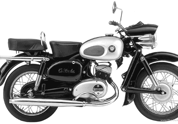 Мотоцикл Colleda 250TT (1956) - чертежи, габариты, рисунки