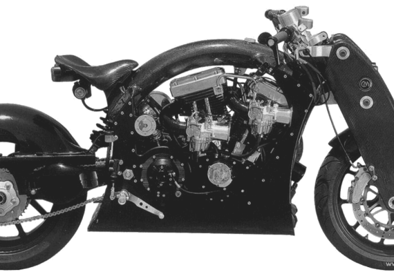 Мотоцикл Confederate B91 Wraith (2006) - чертежи, габариты, рисунки