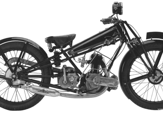 Мотоцикл Cotton Model7 (1928) - чертежи, габариты, рисунки
