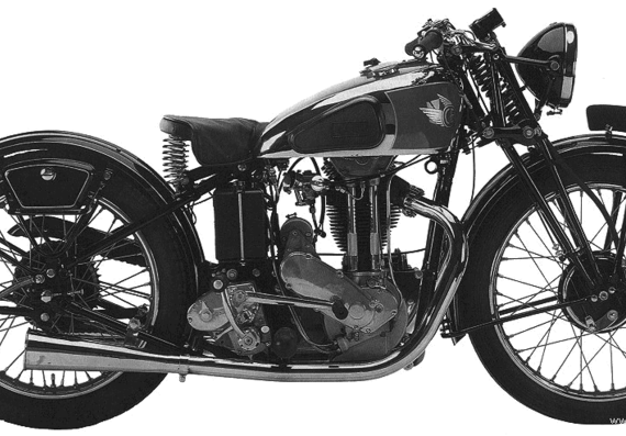 Мотоцикл Coventry Eagle N35 (1937) - чертежи, габариты, рисунки