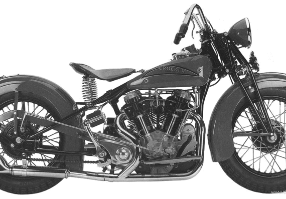 Motorcycle Crocker (1938) - drawings, dimensions, pictures