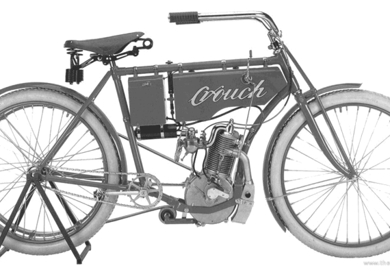 Мотоцикл Crouch (1907) - чертежи, габариты, рисунки
